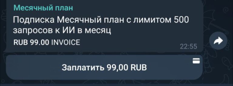 Скриншот оплаты