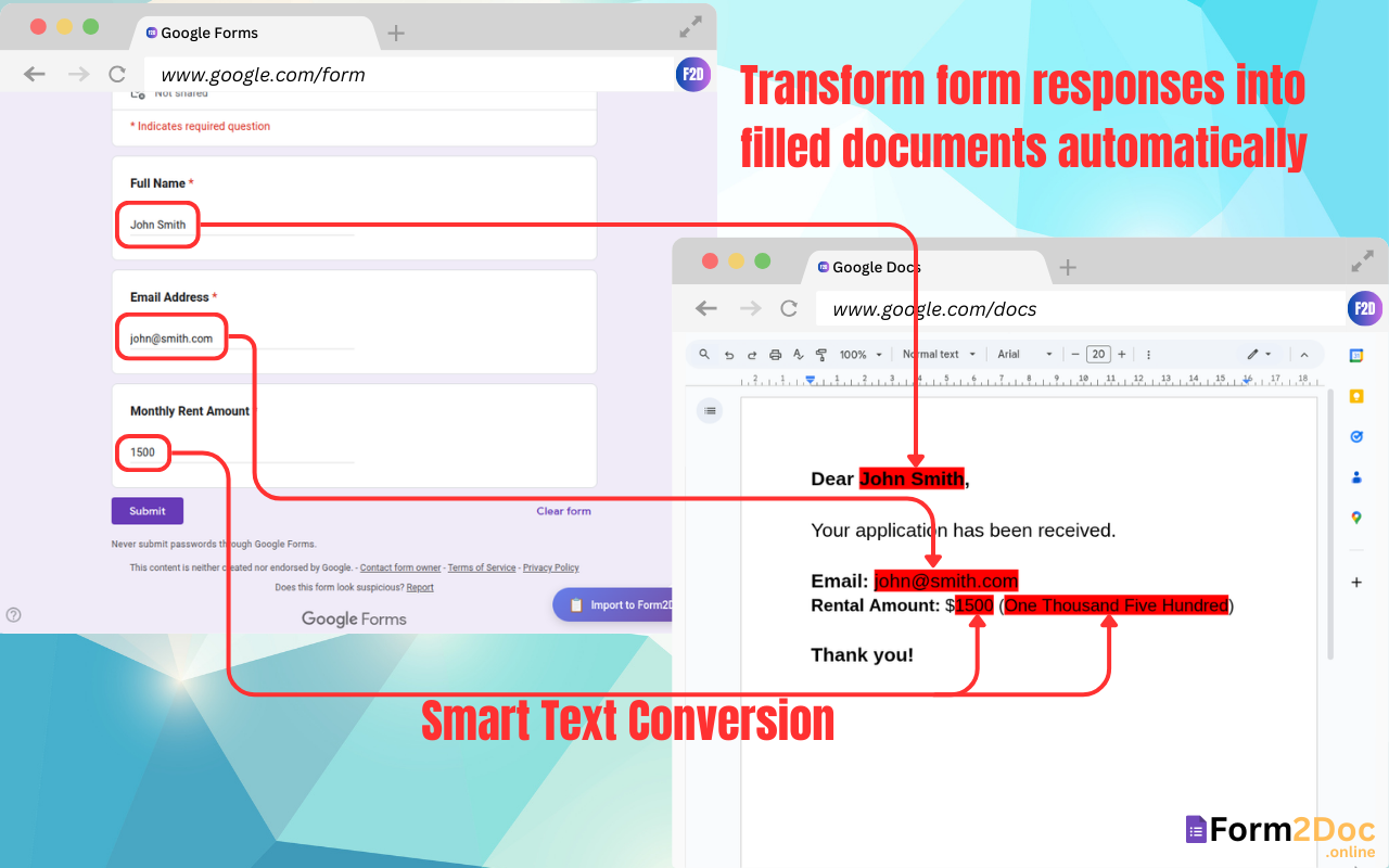 Главная страница Form2Doc